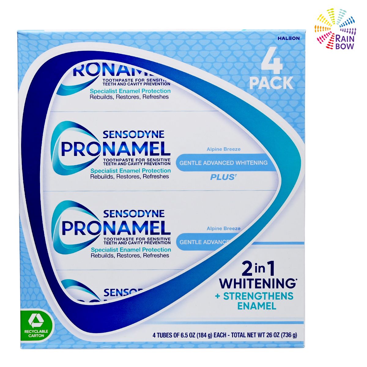 SENSODYNE-PRONAMEL #抗敏 #護齦#強化琺瑯質牙膏(溫和美白)超值裝[184g x 4支](59203)(平行進口)