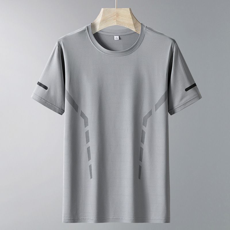 夏季冰丝速干短袖t恤男士运动户外薄款宽松健身运动T衬衫