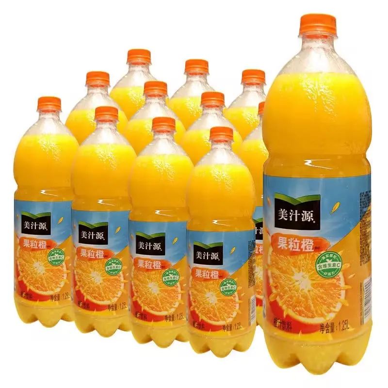 美汁源果粒橙聚會大包裝整箱果汁飲料1.25L*12瓶平行進口