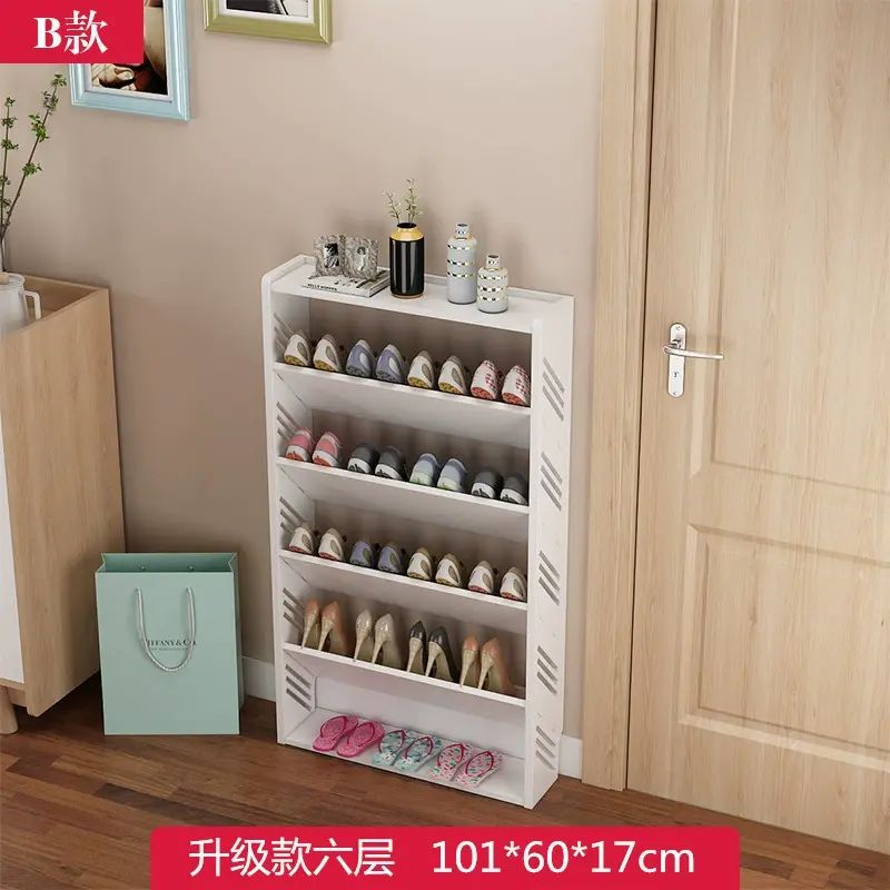Slanted, oblique insertion,ultra-narrow and ultra-thin shoe rack.Multi-layer storage space-saving