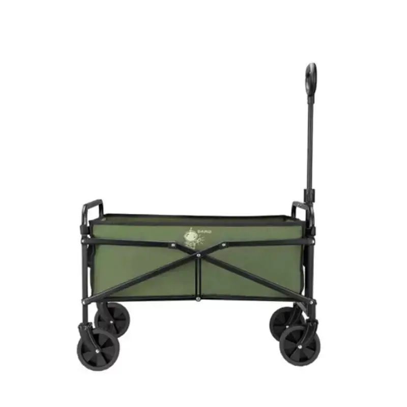 大迈-DAMO-便携折叠推车 森林绿 户外露营车 郊游推车 野餐推车 折叠推车 双层牛津布 高密纤维 经久耐用 推拉D型手柄 自由调节长度 360°万向轮 取快递营地车 旅行拉车 露营手推车 