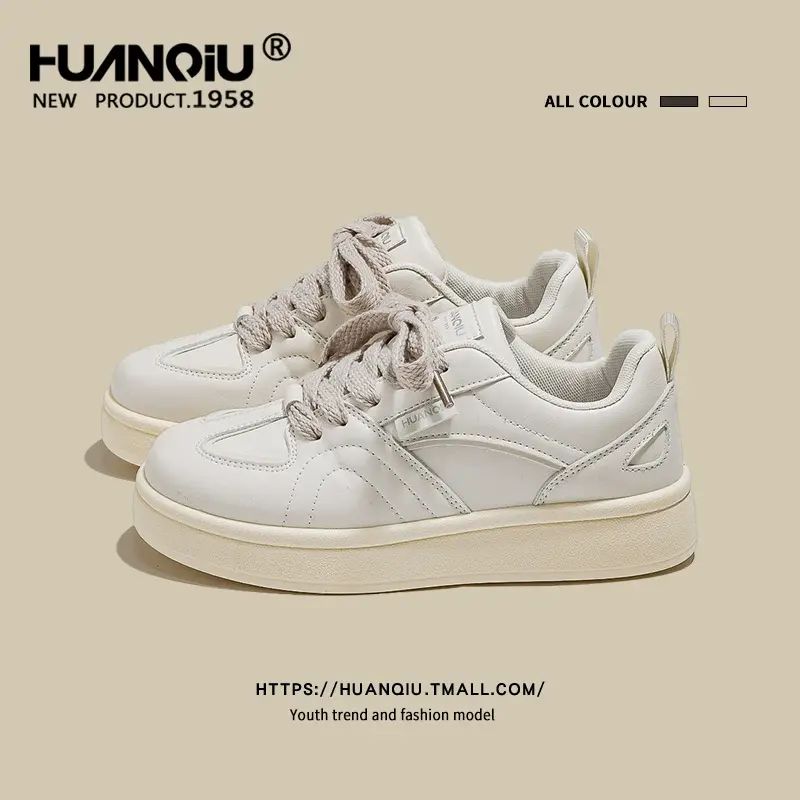 环球德训鞋女2025春季新款厚底小白鞋女百搭学生ins潮板鞋休闲鞋