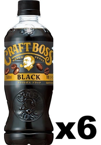 F14331_6 Suntory P500ml CRAFT BOSS Black x (6 bottles)