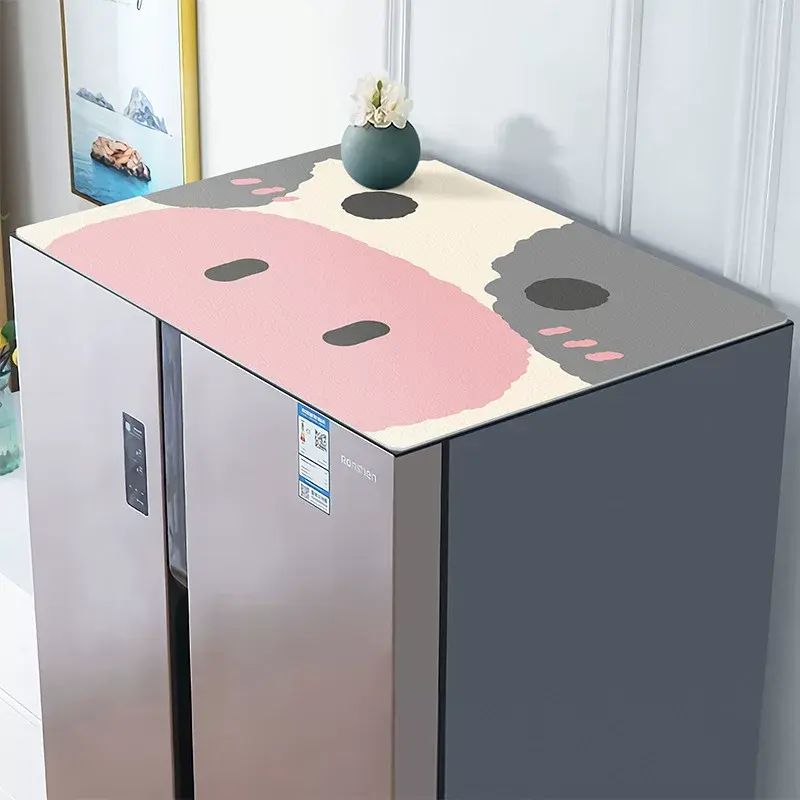 Refrigerator Cover Pad Top Dust-proof Pad Faux Leather Bed