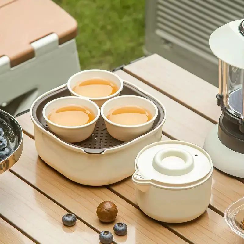 旅行行動式茶具套裝戶外露營迷你快客杯茶具課間茶話會喝茶杯具