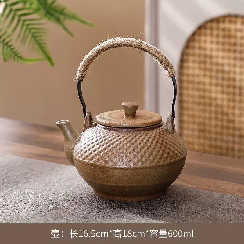 提梁壶大容量陶土围炉围炉罐罐烤奶茶壶陶瓷煮茶壶烤奶煮茶明火可