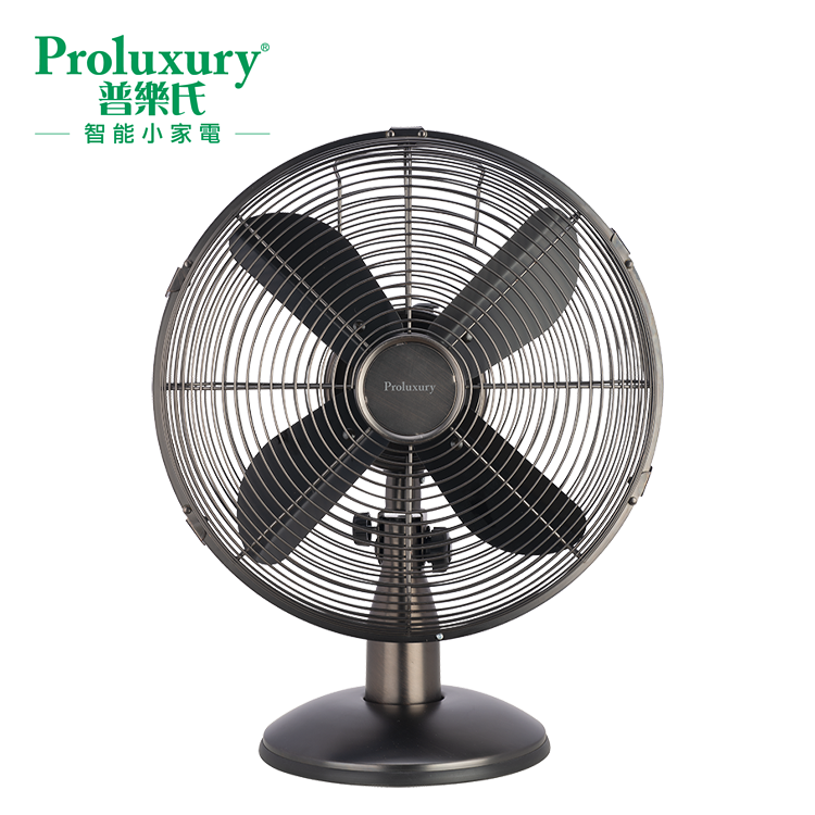 Metallic Desk Fan 12" - Black Brass (PTF702012)