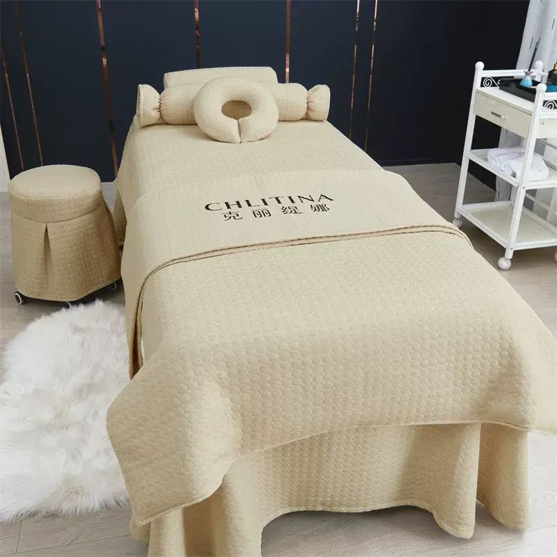 针织棉加厚圈圈亲肤美容按摩洗头床用床罩四件套五件套多件套