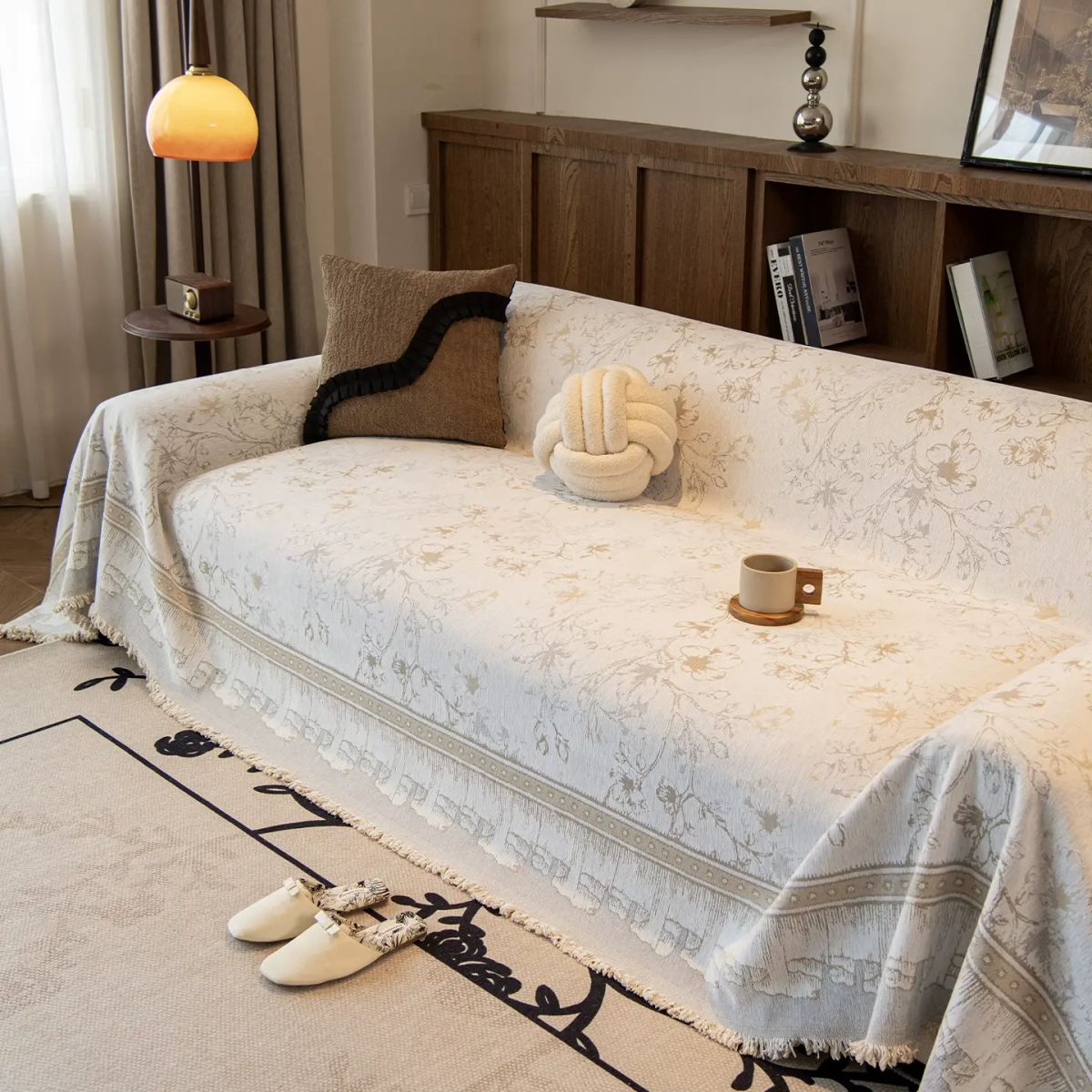 雪尼尔沙发盖布2025新款高级防滑可机洗沙发巾毯四季通用全包罩套