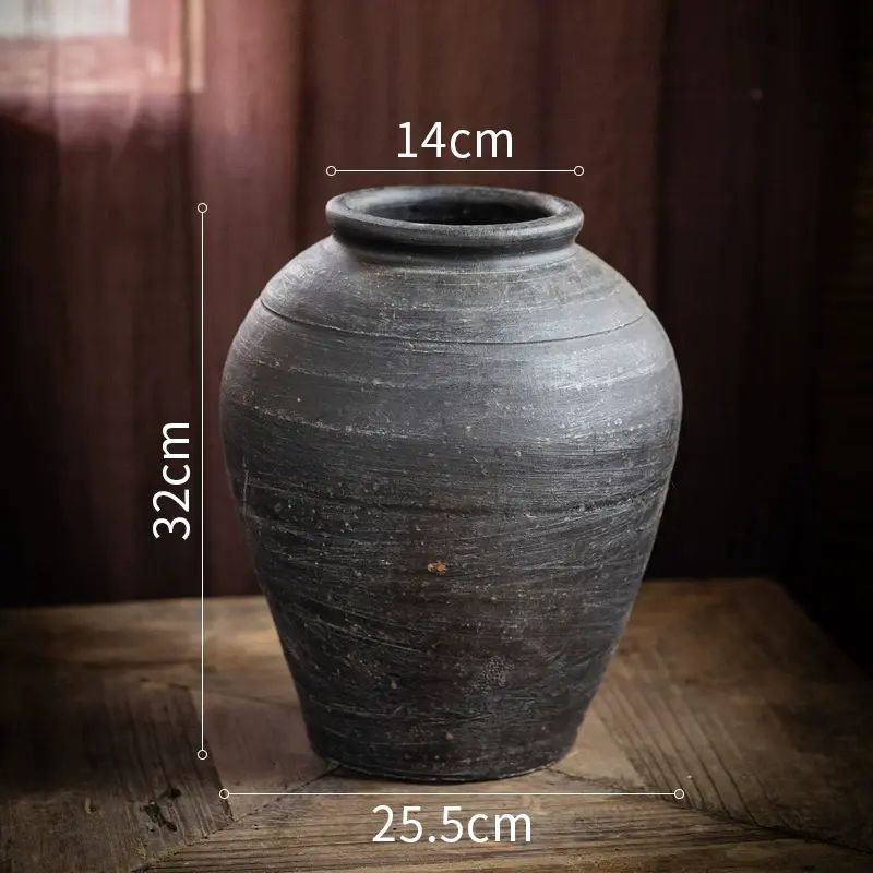 掬涵新中式复古陶瓷花瓶高级感客厅插花干花陶罐民宿餐桌艺术摆件