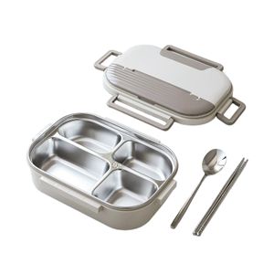 800ml 304 Stainless Steel 4-Compartment Lunch Box – Microwave Safe (Includes 304 Stainless Steel Cut