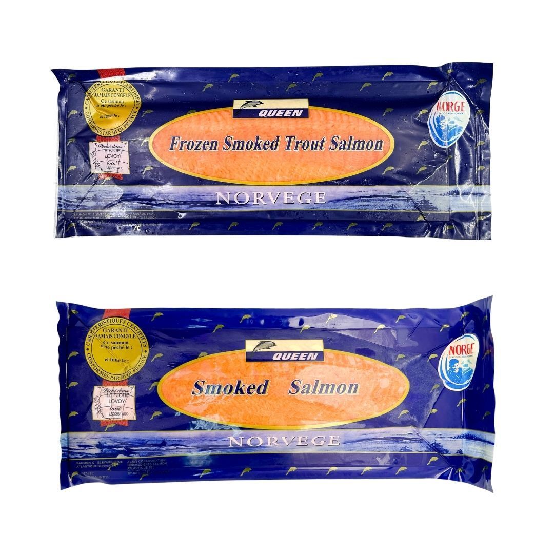 挪威切片煙三文魚(净肉重量 720-850g) (煙鱒魚)(急凍-18°C)新舊包裝隨機發貨