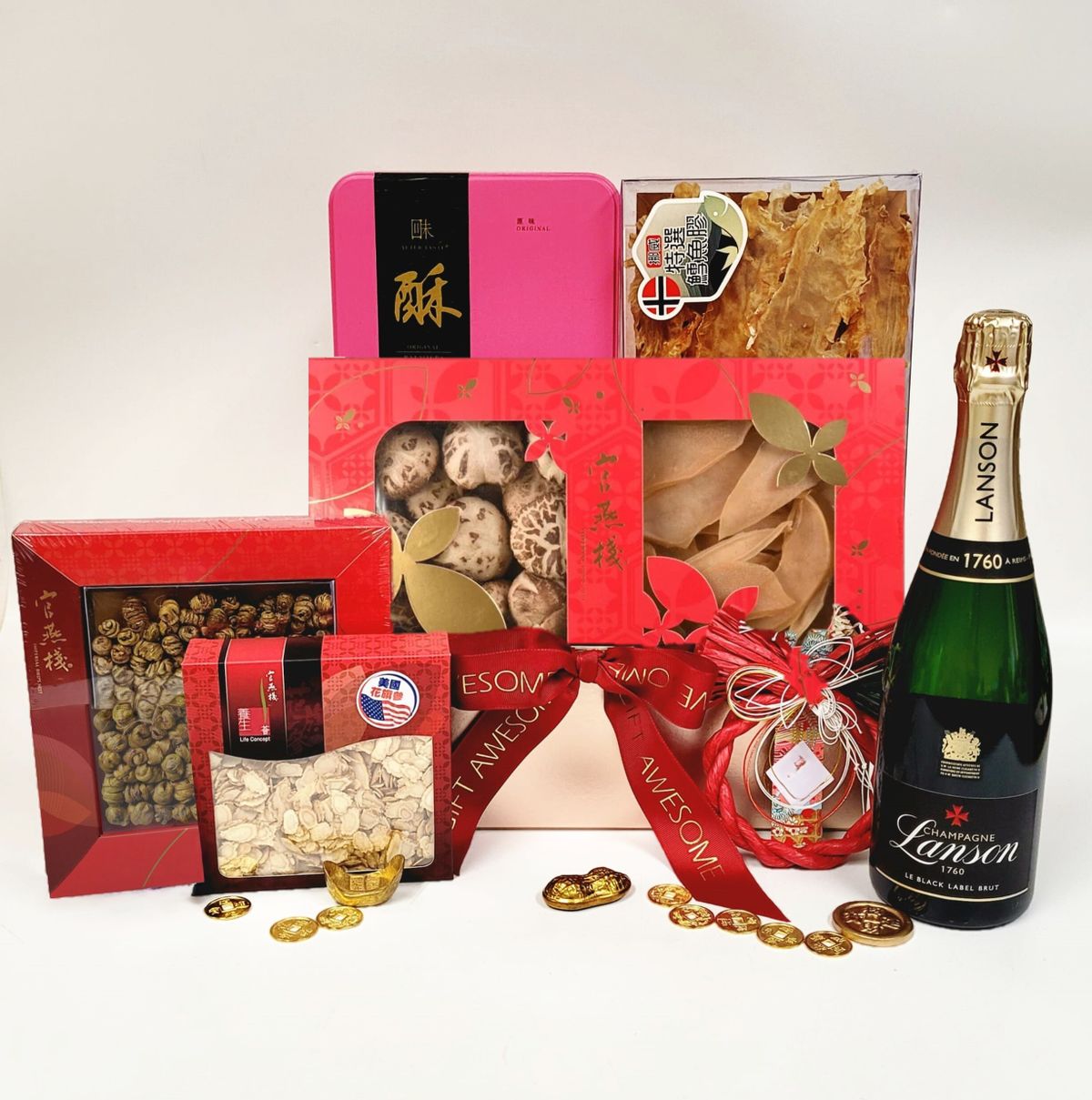 Rose Gold Festive Hamper with Lanson I Gift / Mid-Autumn Festival New Year / Opening Congratulation