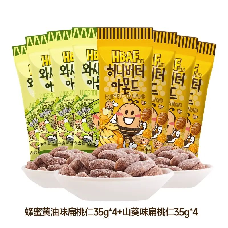 韓國芭蜂 - 蜂蜜奶油口味*4+芥末杏仁口味*4 - 果仁 堅果 點心 點心 乾果零食