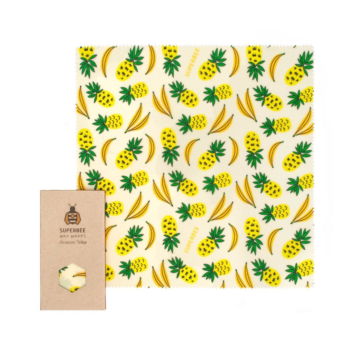 Beeswax Wraps - Sandwich Wrap (Banana & Pineapple)
