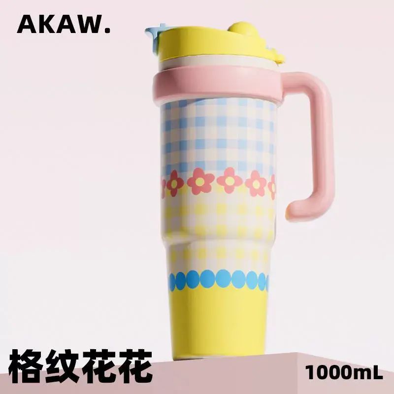 日本保溫杯女生高顏值隨行飲管冰霸杯辦公室水杯大容量杯子