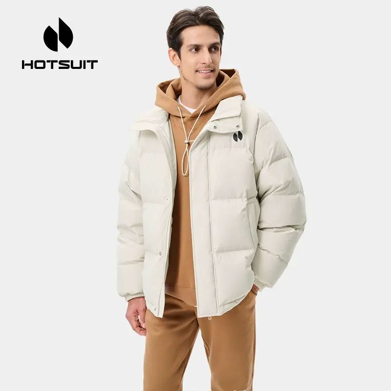 hotsuit後秀鴨絨羽絨服男2025冬季新款短款保暖立領麵包服外套6941774758213
