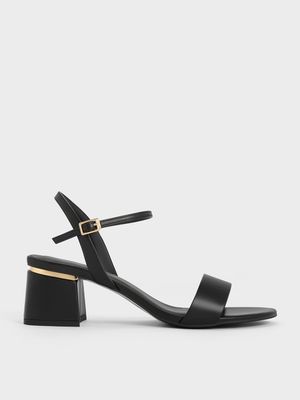Charles & Keith - 一字粗跟涼鞋