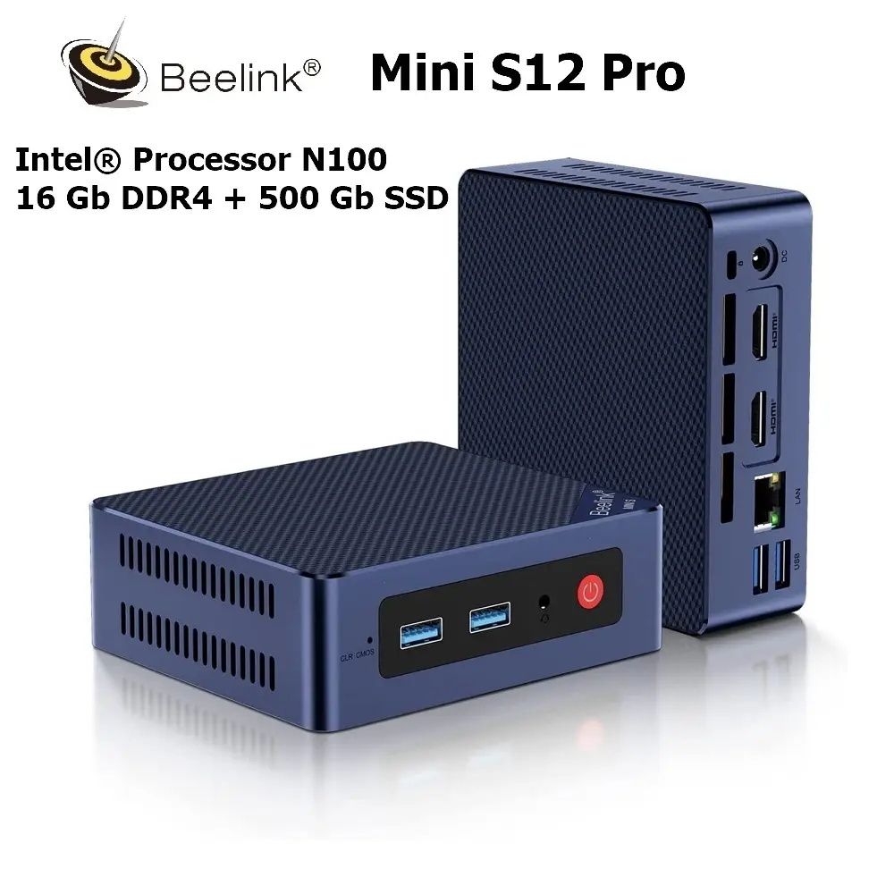 Beelink | Mini S12 Pro Mini PC Intel® N100, 16GB+500Gb | RAM