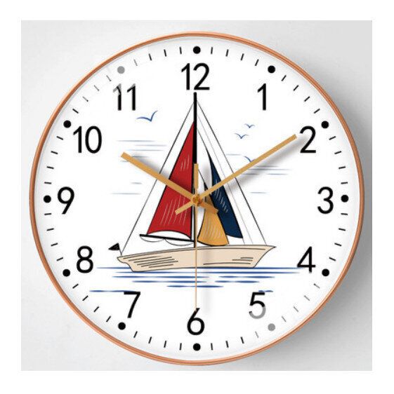 簡約家用裝飾掛牆掛鐘（北歐簡約揚帆起航）【12英寸】