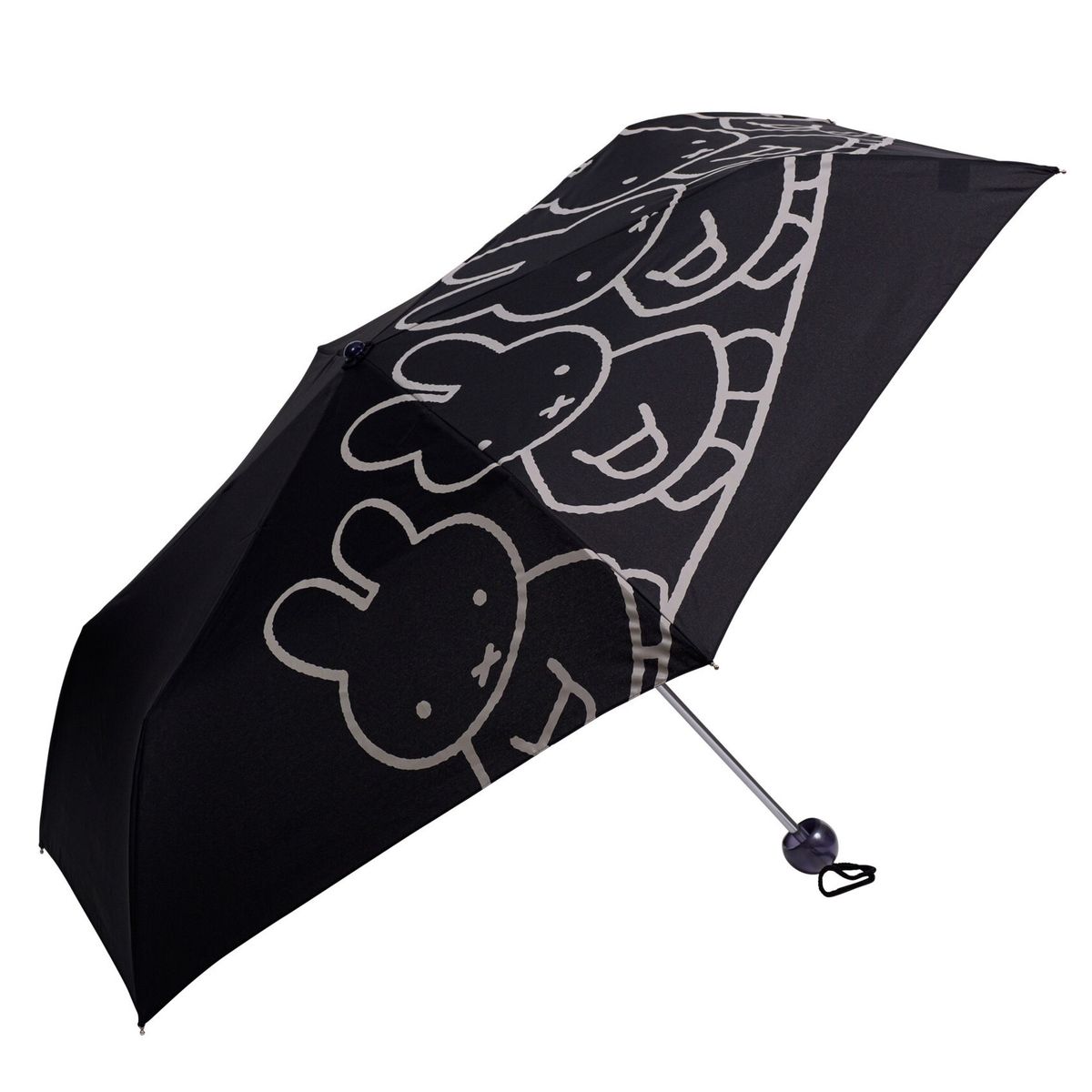 Miffy Japanese version folding umbrella 55cm portable raingear Osanpo Miffy (black)