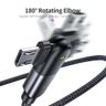 FXCM-WY0G 蜿蜒系列 2.4A USB轉Micro USB 180度旋轉數據線，線長:1.2米（灰色）