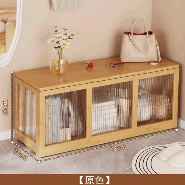 楠竹實木傢俱 玩具櫃 換鞋凳玄関椅 被子收納櫃【98cm原色】