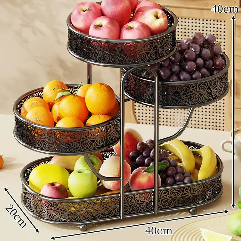 Living Room Luxury Fruit Basket Shelf Multi-layer Home Fruit Storage Rack