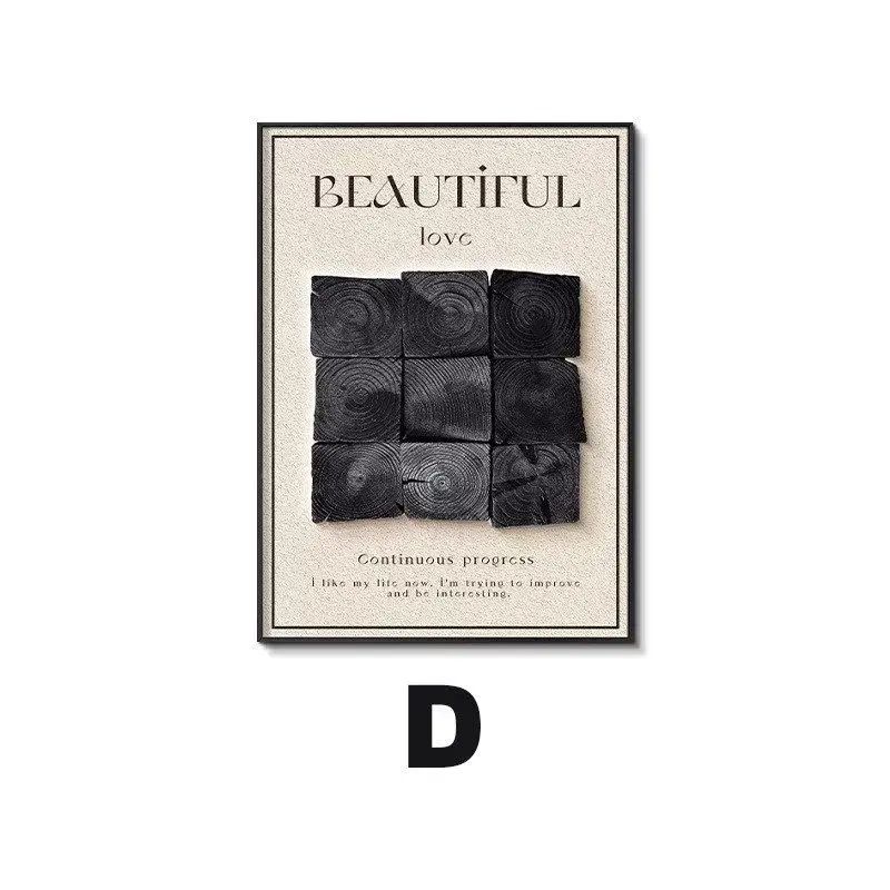 意式黑白装饰画极简客厅桌柜摆画高级感侘寂风餐厅挂画卧室墙壁画