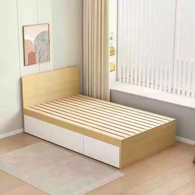 定制储物大抽屉床小户型全拉床箱实木架铺板高箱榻榻米简约软包床