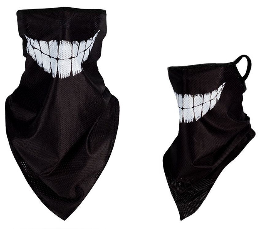 冰絲掛耳面罩三角巾脖套網眼防風圍脖（嘯傲風月）（均碼43cm*25cm）