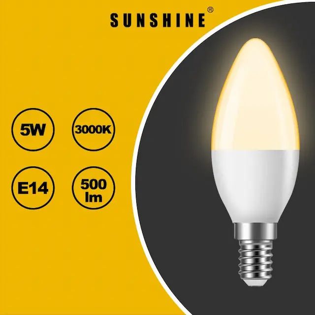 LED燈膽(無尾磨砂椒膽) - 5W / E14細螺頭 / 黃光3000K #LED蠟燭燈膽 #LED燈泡 (LCANE-5E14W)