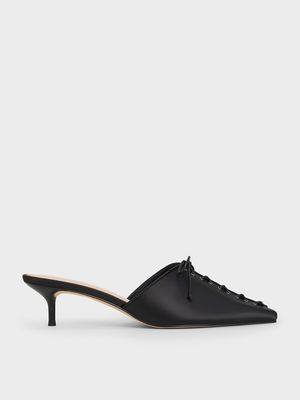 Charles & Keith - 綁帶細跟穆勒鞋