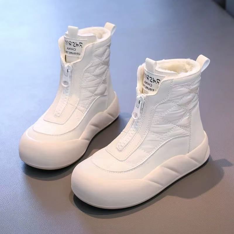 女童棉靴冬季新款兒童防滑雪地靴女孩棉鞋中大童防水短靴