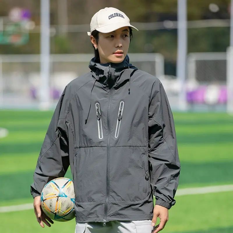 夏季男款神衣外套夹克户外通勤徒步防风透气连帽美式潮牌防晒服
