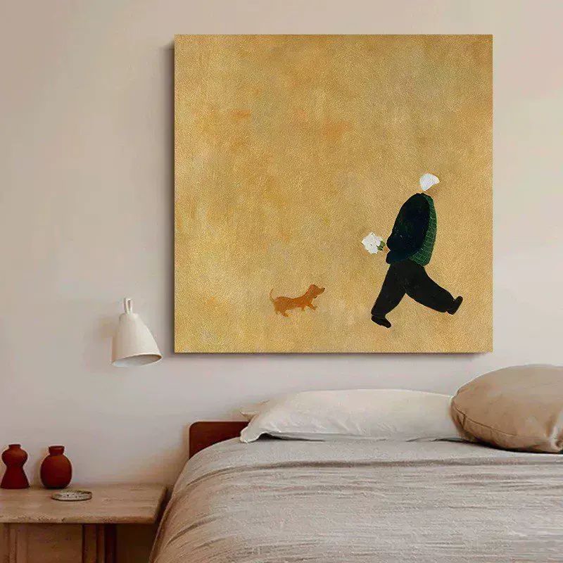 《如影随形》小众高级感房间卧室装饰画简约餐厅百搭侘寂风壁挂画