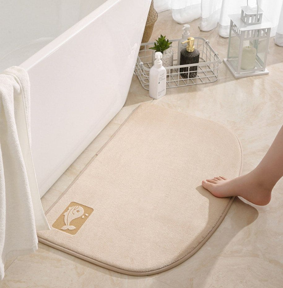 半圓防滑吸水地毯（卡其  40*60CM）