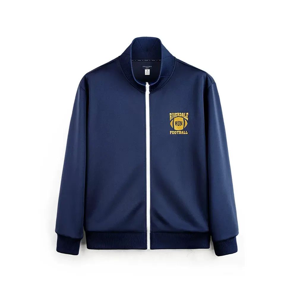 马登工装美式复古空气层刺绣运动夹克立领撞色宽松开衫外套男春