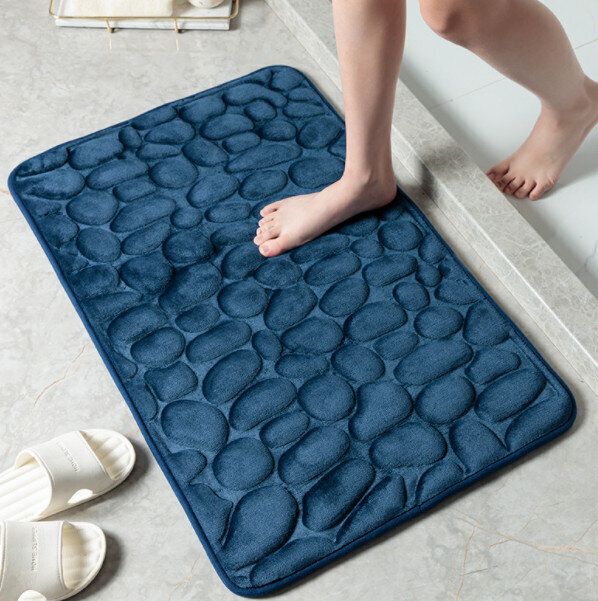 防滑速乾地墊（藏藍  40*60CM）【無紡布防滑底】