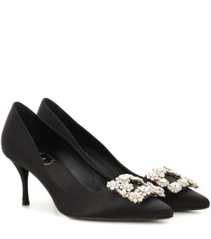 Roger Vivier Embellished satin pumps