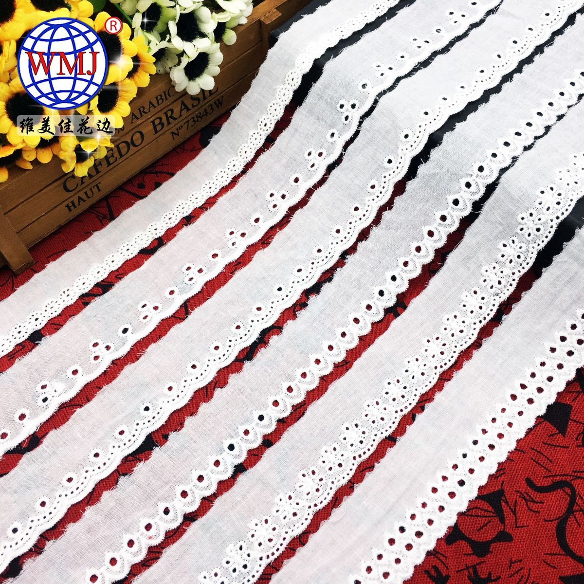 維美佳2.5CM寬夏季女裝連衣裙 鏤空刺繡波浪花邊 棉線棉布 水溶花邊- CD1652（3.5CM）*請拍整數一條15碼 均碼