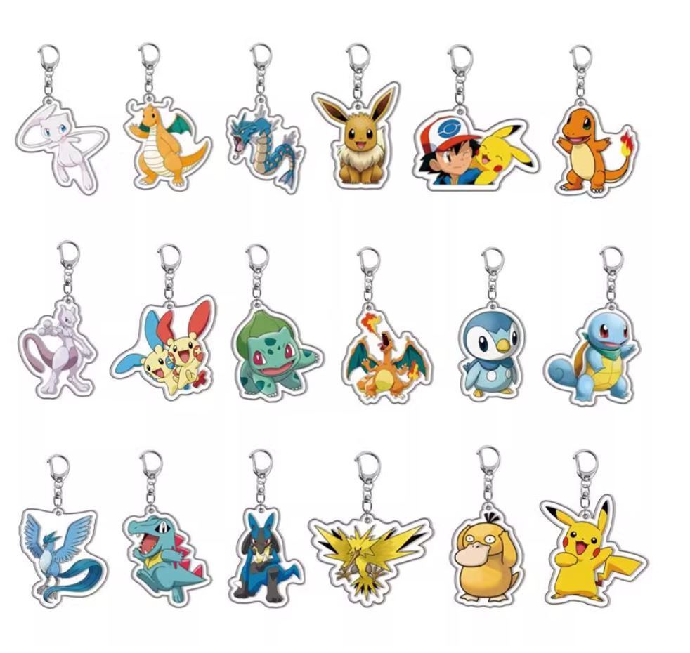 Pokemon 亞加力膠牌雙面匙扣 (隨機1款)