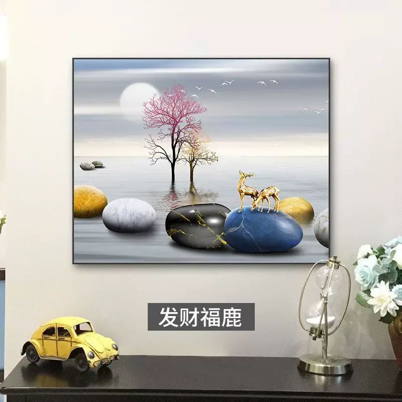 现代轻奢电表箱装饰画免打孔配电箱挂画餐厅弱电箱遮挡电闸箱壁画