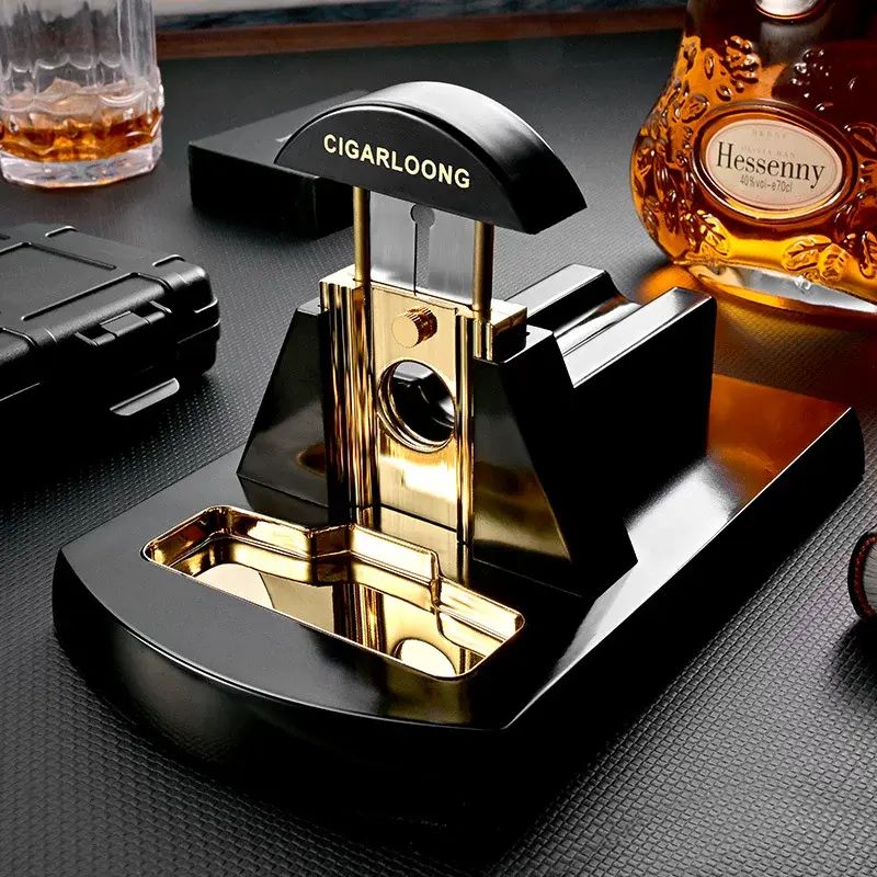 CIGARLOONG Cigar Cutter Acrylic Stainless Steel Tabletop Cigar Cutter Scissors