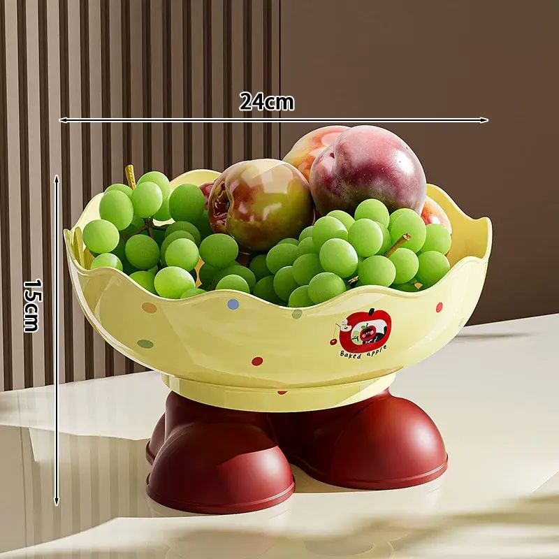 高脚水果盘塑料多巴胺大容量高颜值水果零食摆放盘干果盘大脚果盘