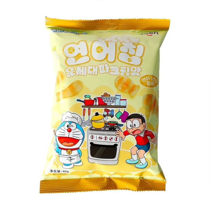 韩国进口joen芥末爆辣海鲜味三文鱼造型脆片网红休闲追剧膨化零食