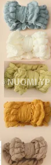 女嬰髮帶組合-A【#2灰藍色+#4卡其色+#5象牙白+#11姜黃色+#13淺黃色】