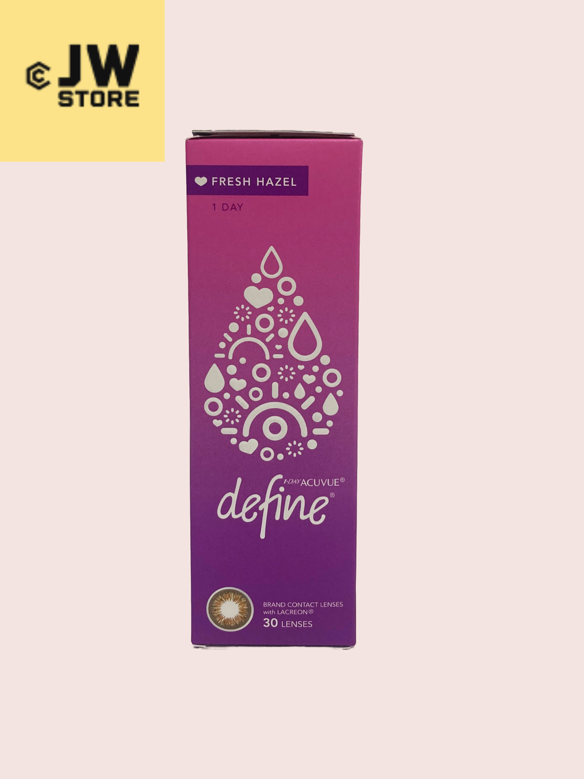 1-Day Acuvue Define 琥珀榛每日即棄隱形眼鏡 (弧度: 8.5, 度數: -0.00) 