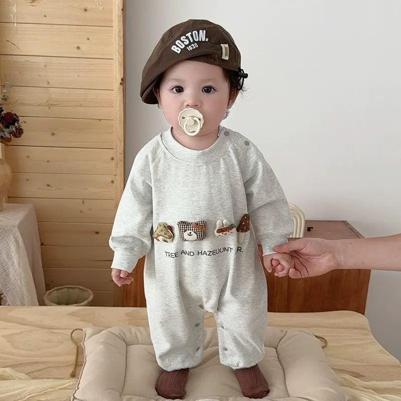 新生兒嬰兒衣服 春秋新款 男女寶寶秋裝連體衣 哈衣爬服幼兒#2411