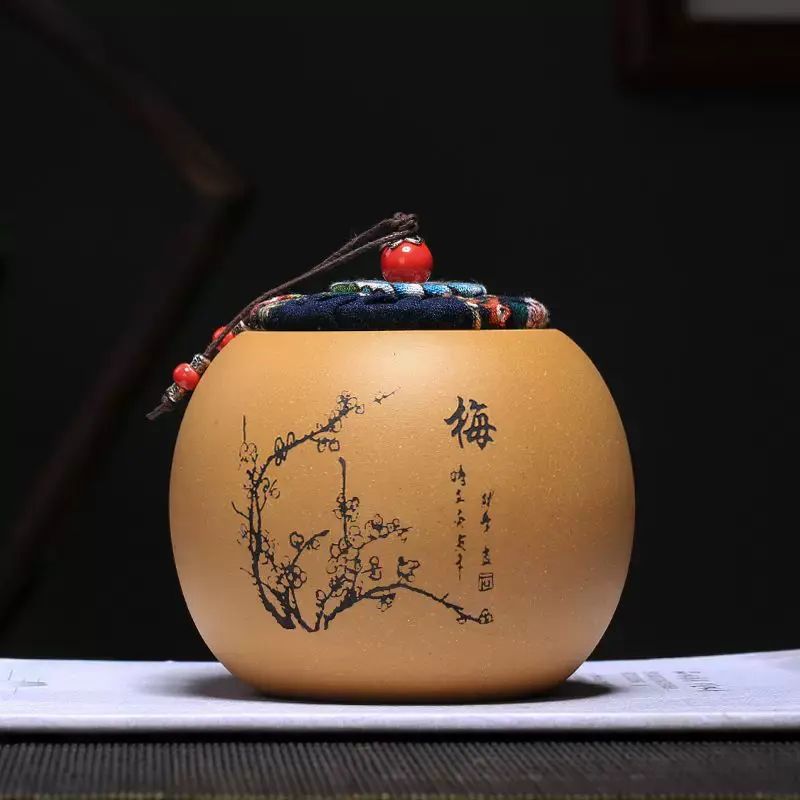 宜興紫砂茶具原礦紫砂茶葉罐紫泥清水泥段泥梅蘭竹菊中號茶罐廠家